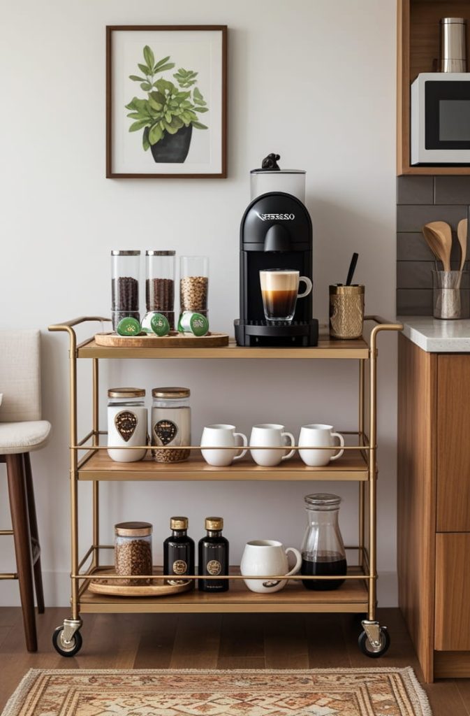 Bar Cart Nespresso Coffee Station