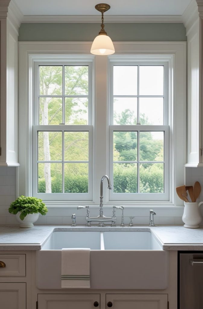 Bay Window Over Kitchen Sink for Architectural Interest