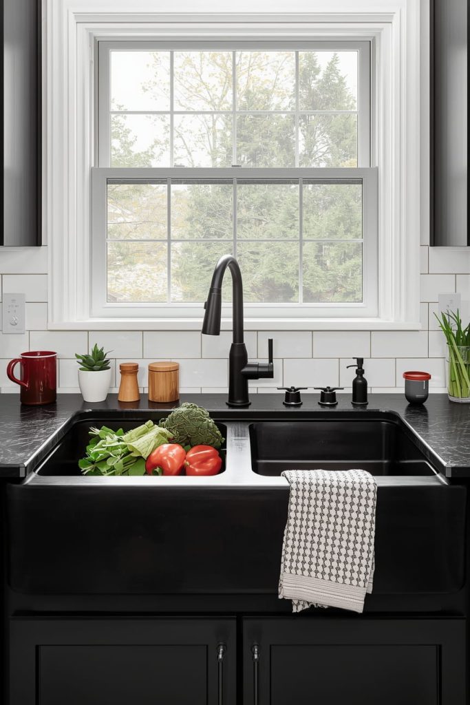 Black Double Bowl Kitchen Sink for Busy Households