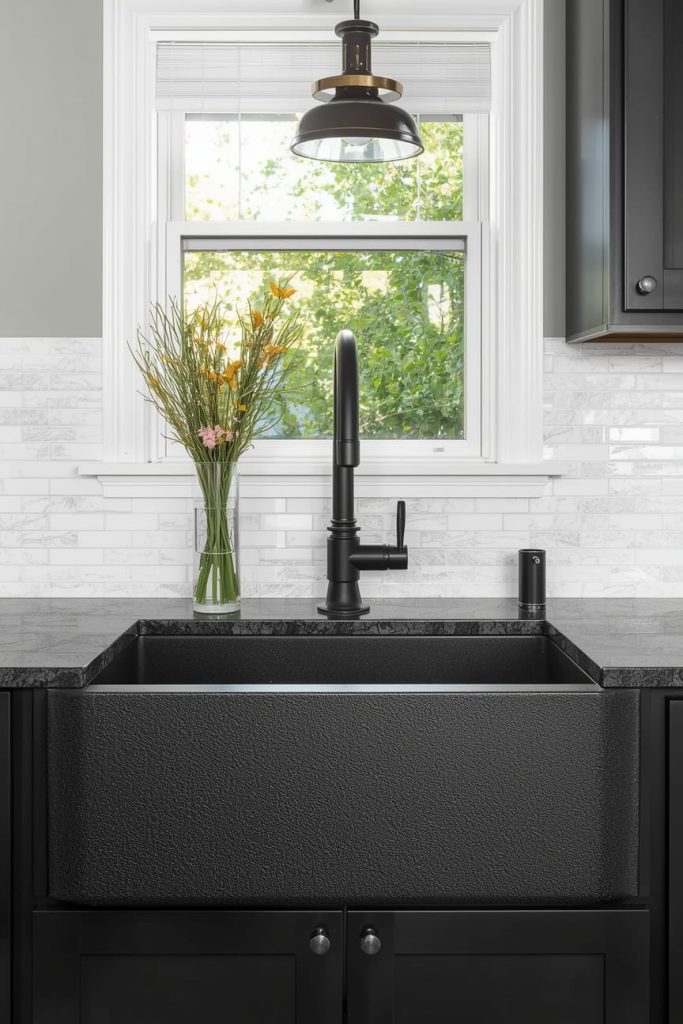 Black Single Bowl Kitchen Sink for a Clean, Contemporary Feel