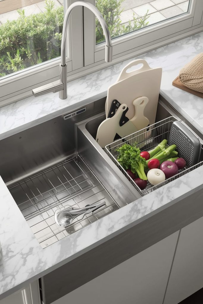 Brushed or Satin Finish Stainless Steel Sink for Subtle Texture