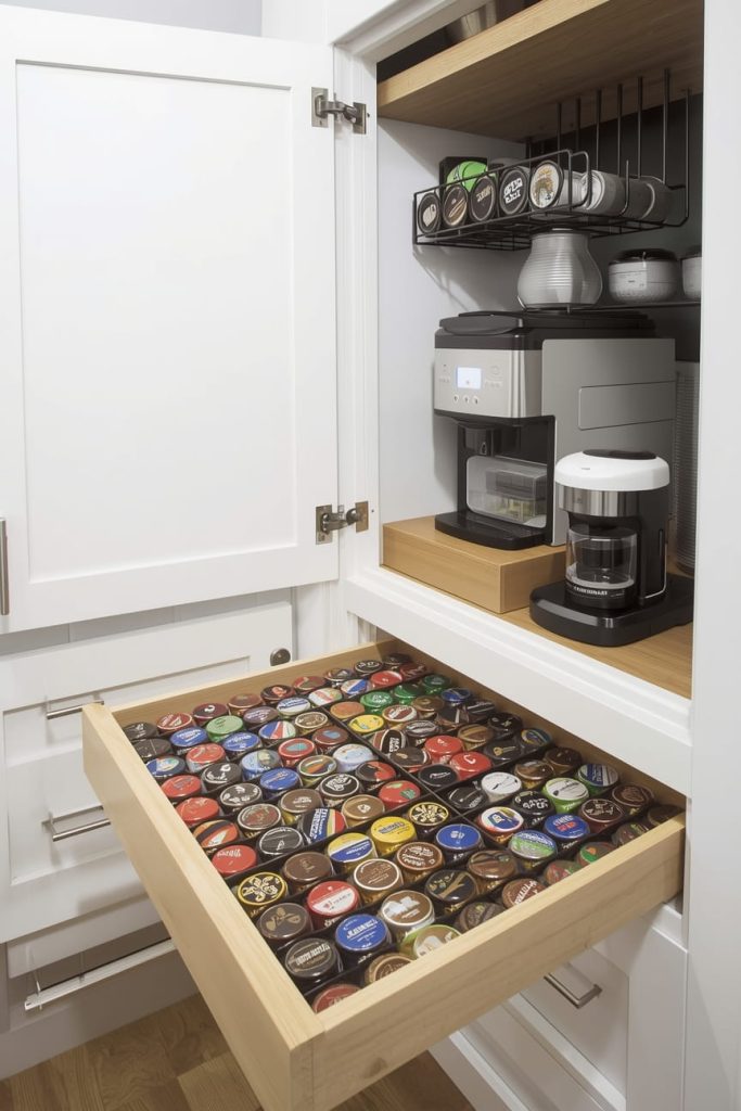 Built-In Coffee Bar with Coffee Pod Storage