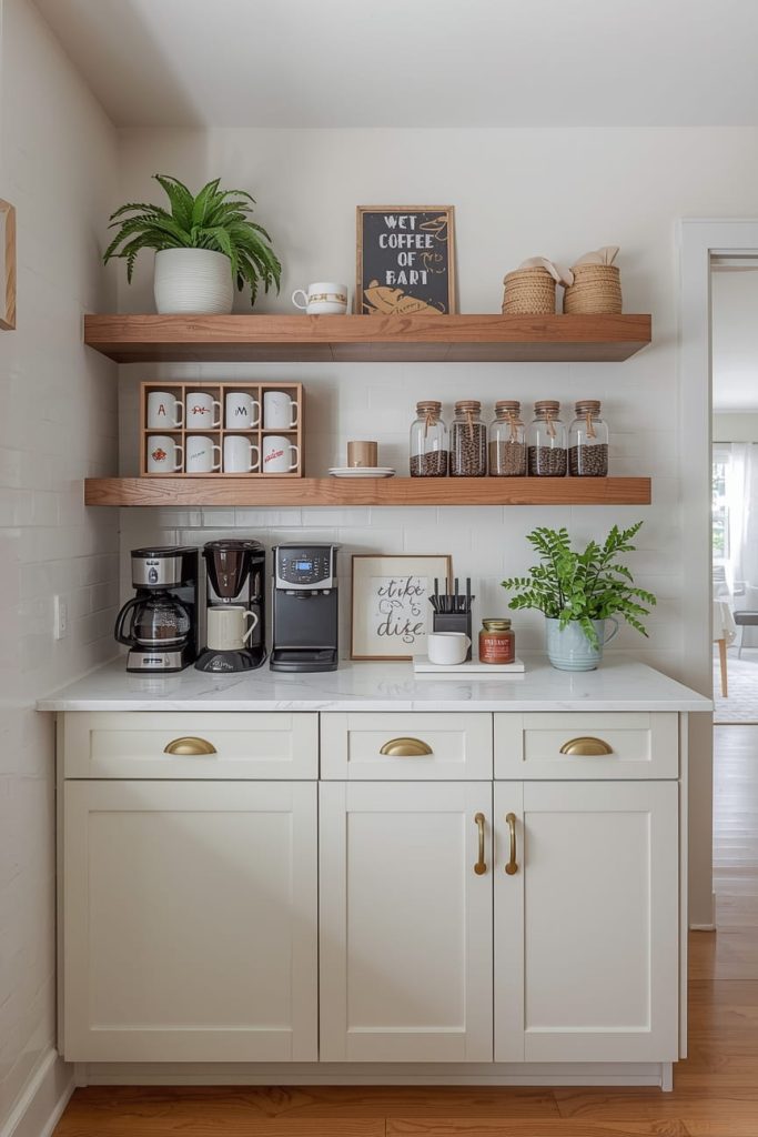Built-In Coffee Bar with Espresso Machine Station