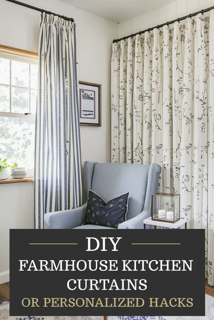 Burlap Farmhouse Kitchen Curtains for Rustic Texture
