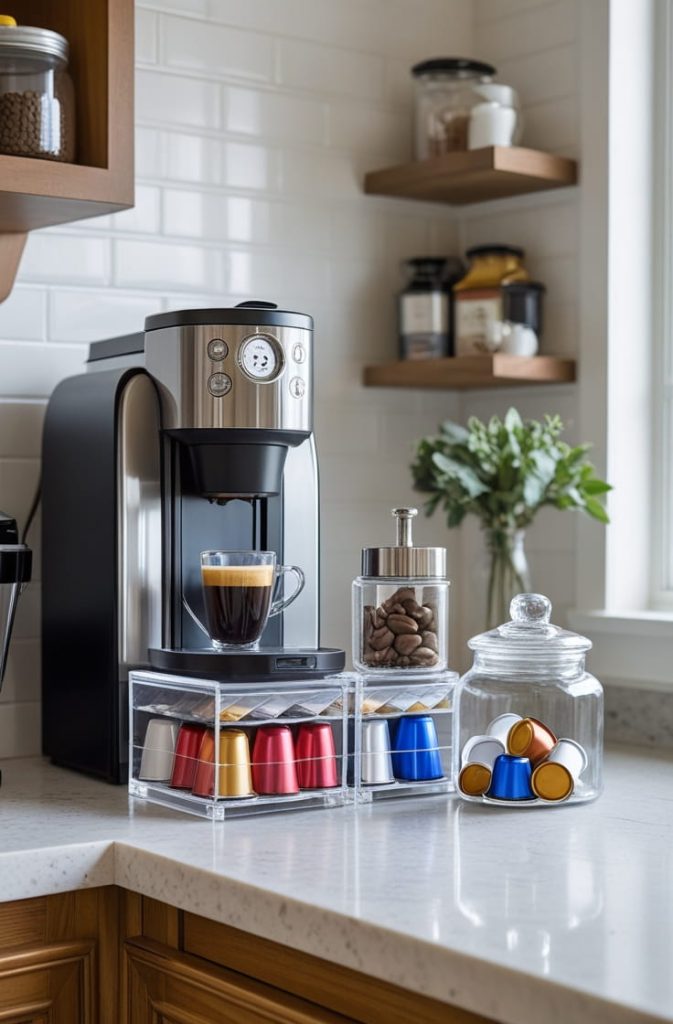Coffee Area with Pod Storage on Counter