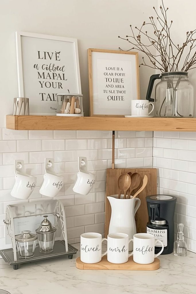 Coffee Corner with Floating Shelves
