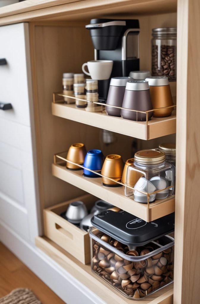 Coffee Corner with Mug Rack Storage
