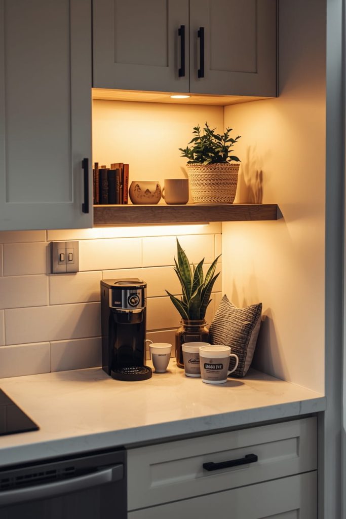 Compact Coffee Bar for Small Apartment Kitchens