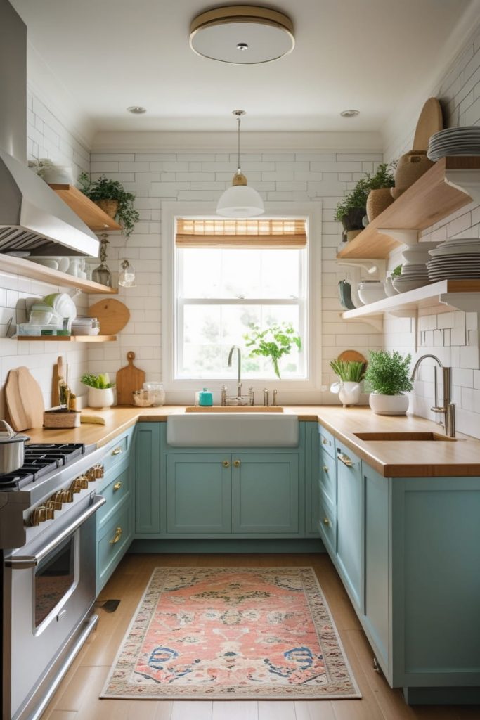 Compact Open Kitchen Design with Built-In Storage