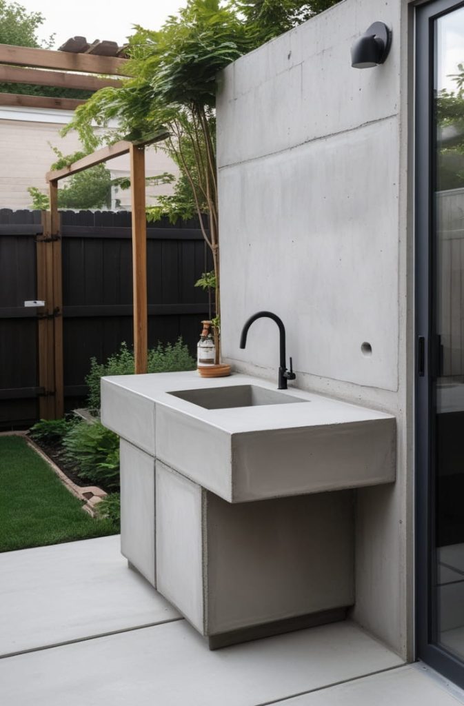  Concrete Patio Sink Station