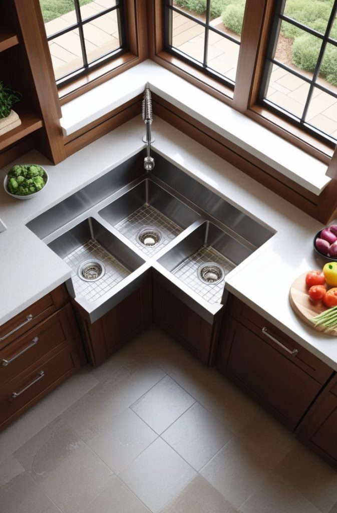 Corner Sink Cabinet with Storage Solutions