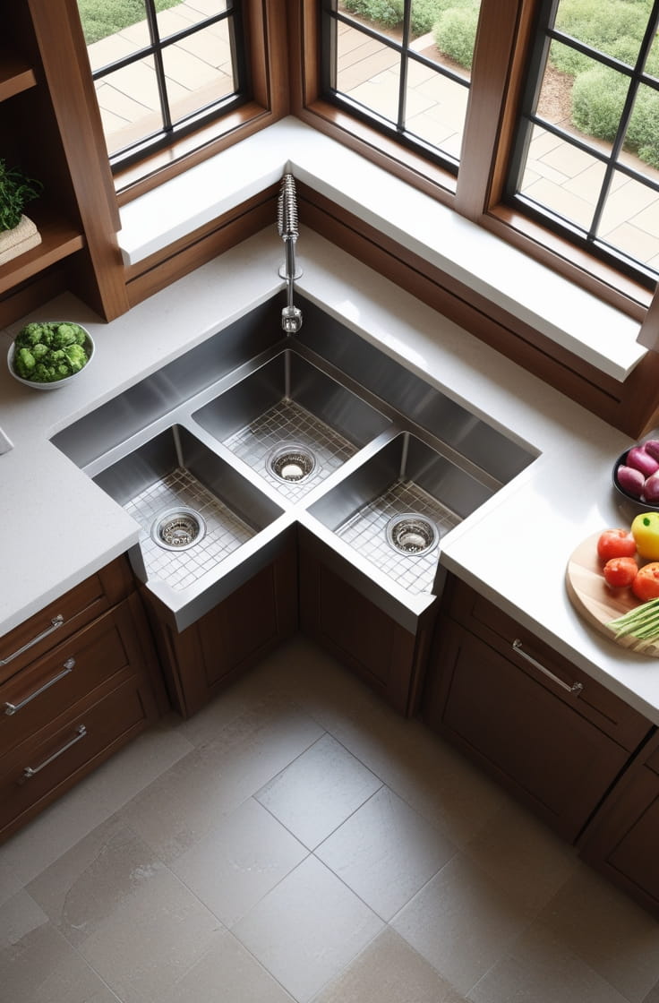 Corner Sink Cabinet with Storage Solutions