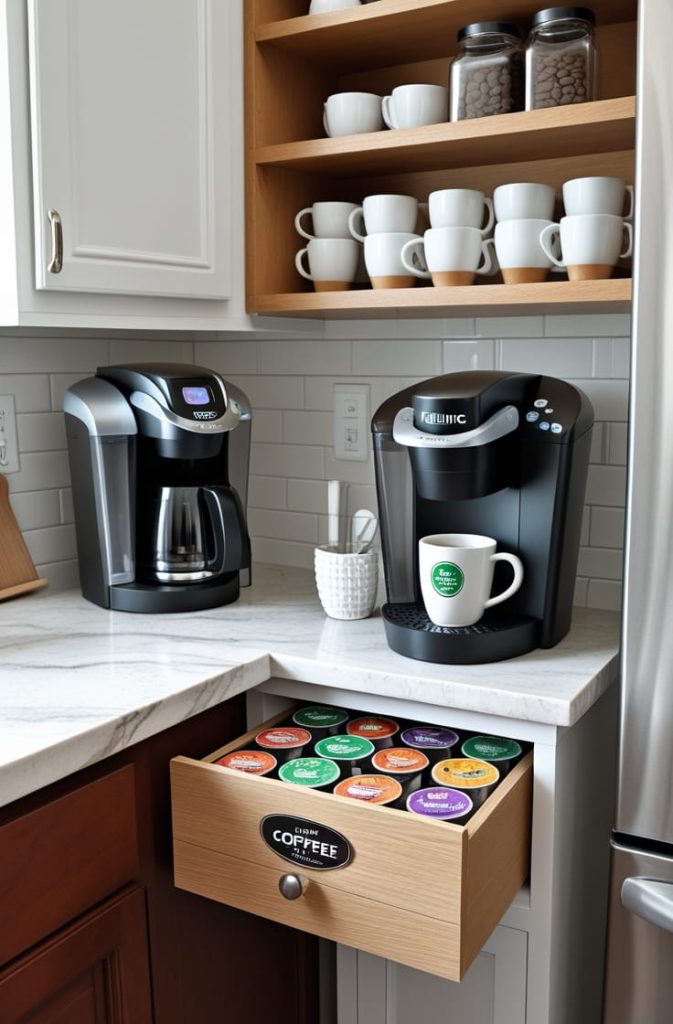 Cozy Coffee Nook with Warm Lighting