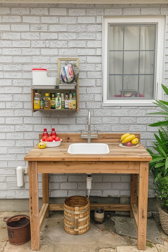 DIY Outdoor Kitchen Sink Station on a Budget