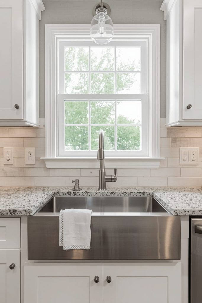 Deep Single-Bowl Sink for Windowless Kitchen
