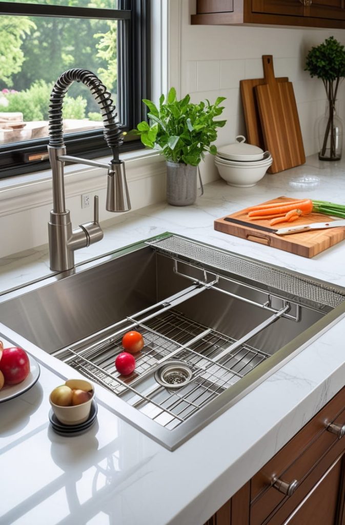 Double Bowl Under Mount Sink for Multitasking
