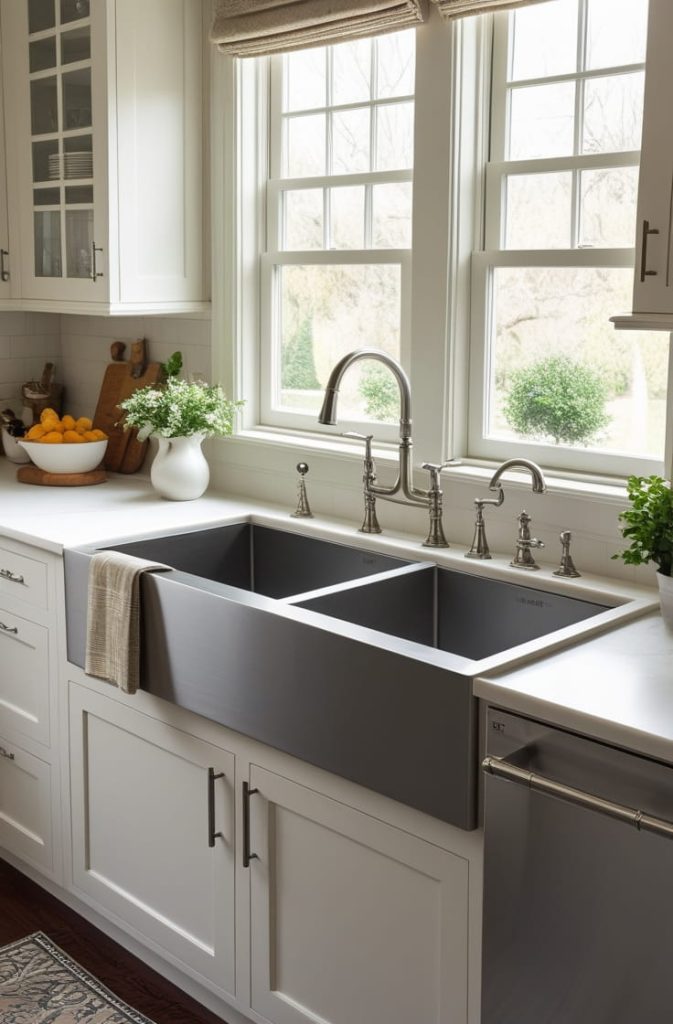 Double Kitchen Sink for Island Layouts