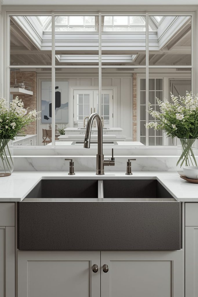 Double Sink with Drainboard for Extra Convenience