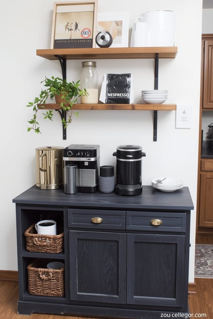 Farmhouse Nespresso Coffee Bar Ideas