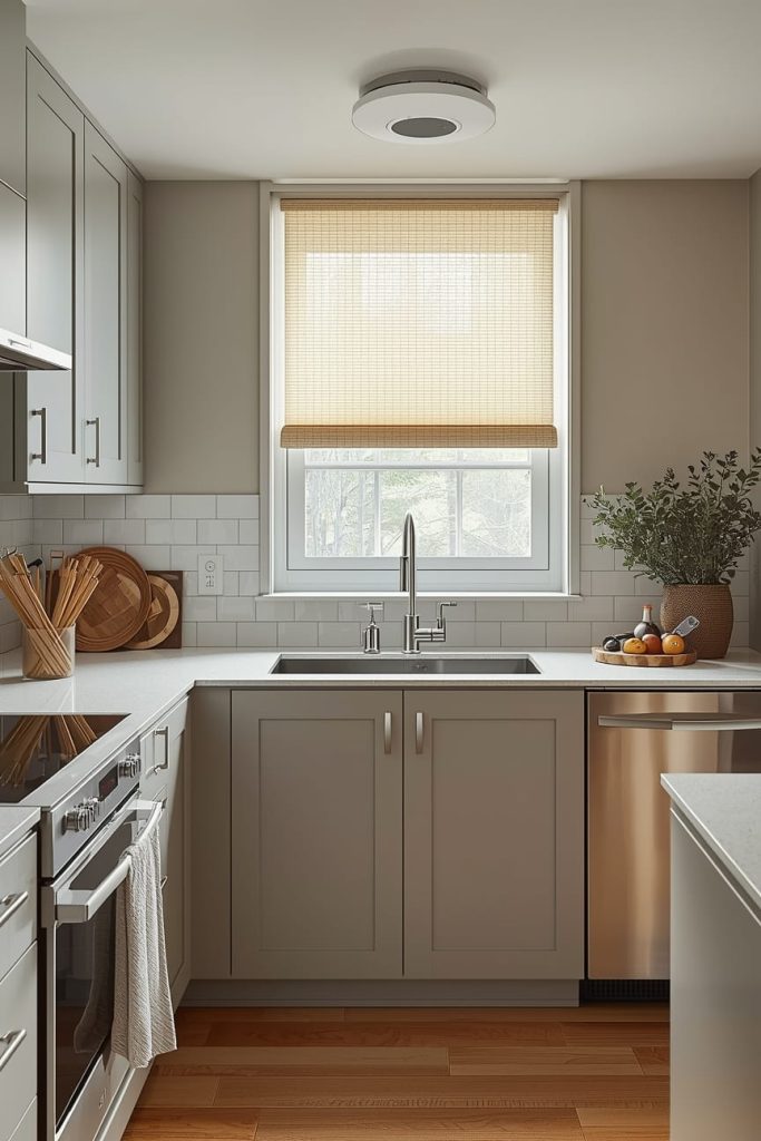 Floor-Length Modern Curtains for Open Kitchens