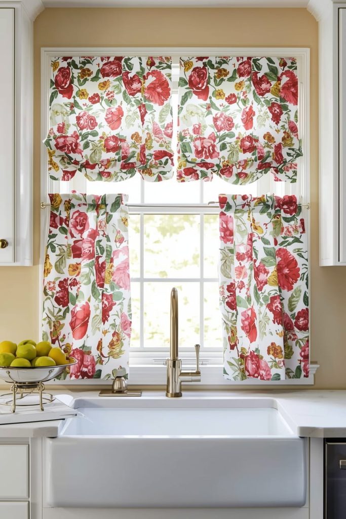 Floral Kitchen Curtains for a Fresh Pop of Color