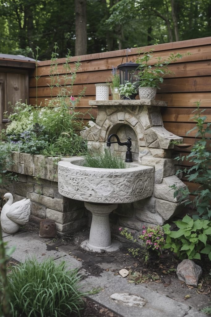 Garden Kitchen Sink Ideas with Natural Surroundings