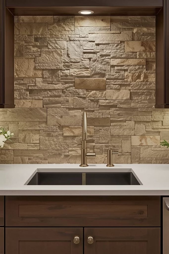 Glass Tile Backsplash Sink Area