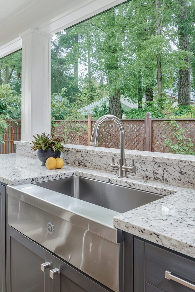 Granite Countertop Outdoor Sink for a Luxury Look