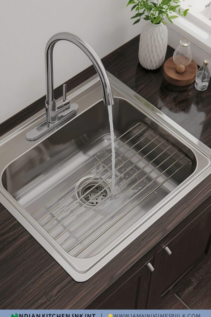 Indian Kitchen Sink with Granite Countertop Platform Design