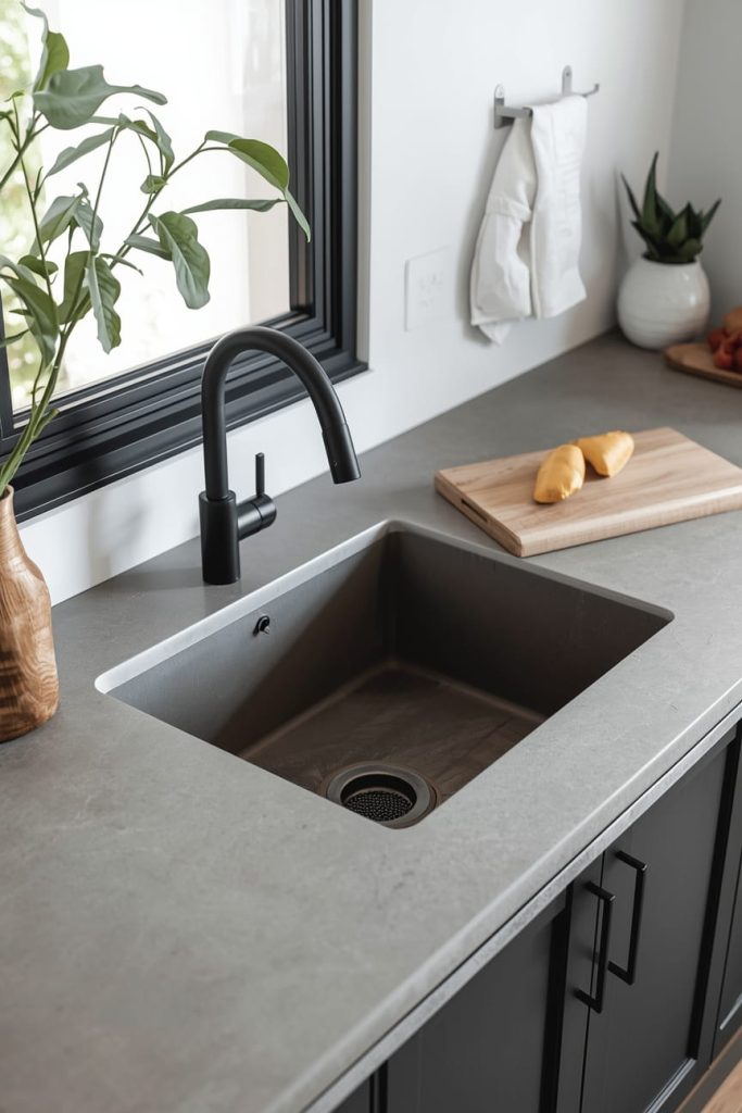 Integrated Concrete Sink Countertop