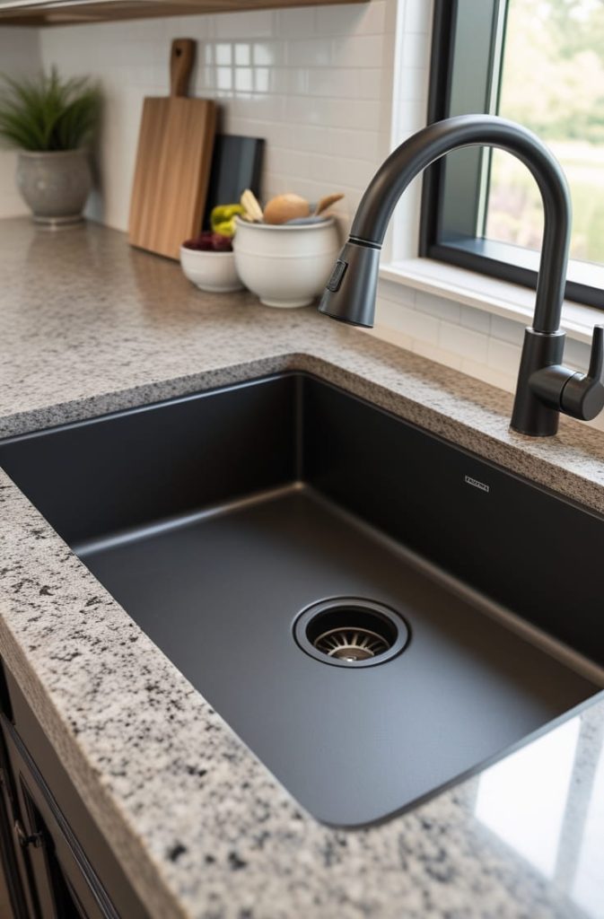 Integrated Under Mount Sink with Waterfall Countertop