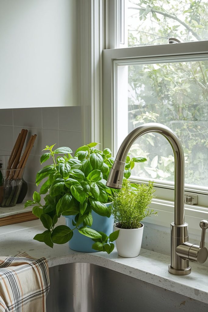 Kitchen Plants Around the Sink Area