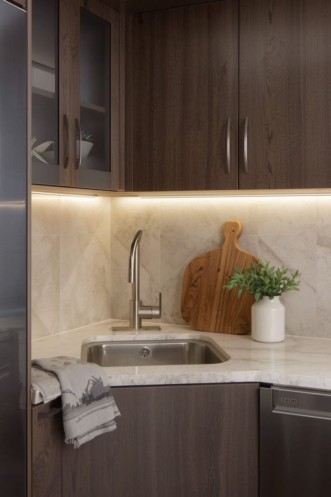 L-Shaped Kitchen Corner Sink for Efficient Workflow