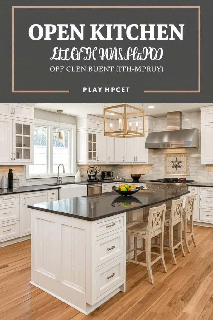 L-Shaped Open Kitchen with Island for Efficient Layout