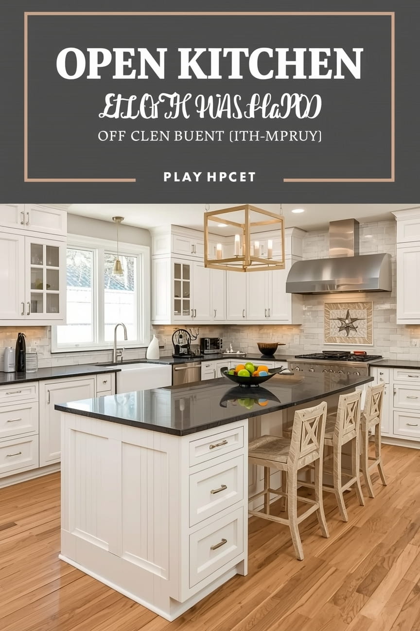 L-Shaped Open Kitchen with Island for Efficient Layout