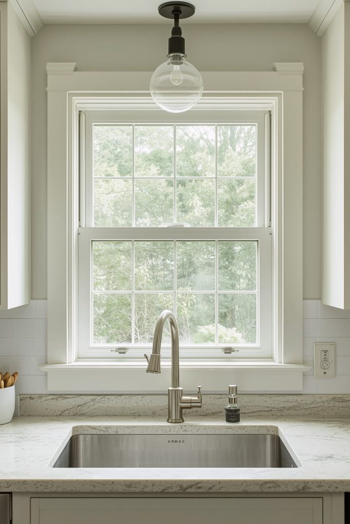 Large Picture Window Above Kitchen Sink for Maximum Natural Light