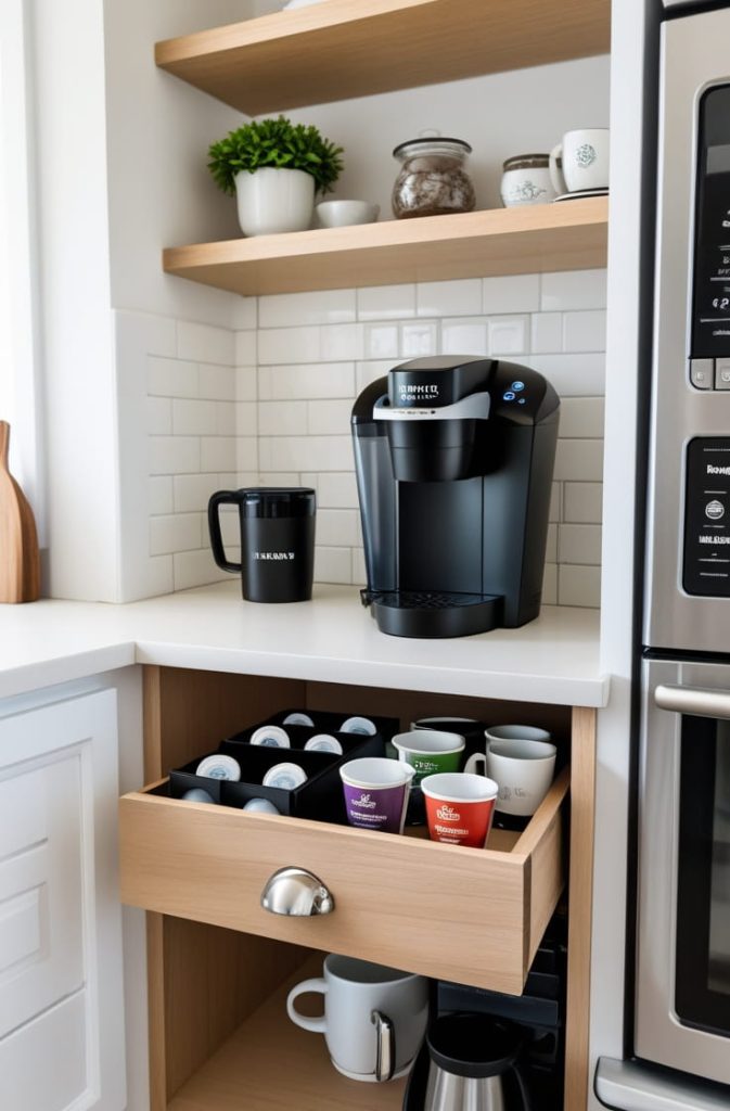 Luxury Coffee Bar with Keurig and Syrup Station