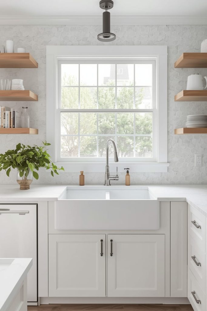 Luxury Double Kitchen Sink with Marble and Gold Accents