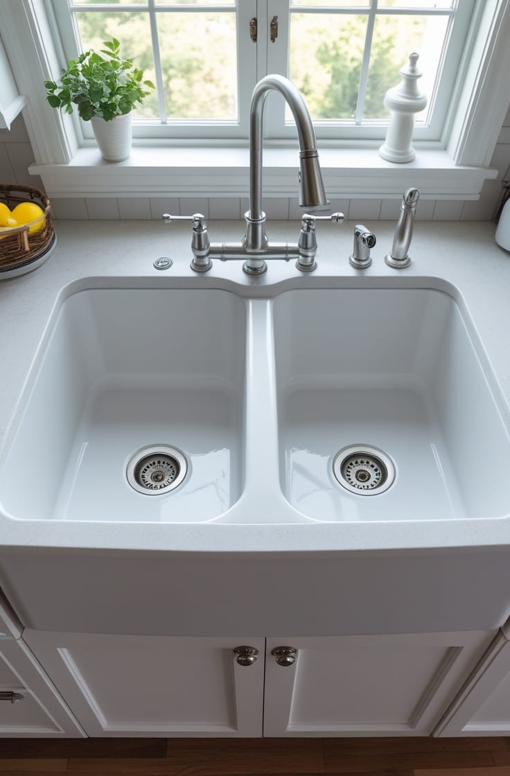 Matte White Kitchen Sink for Soft Elegance