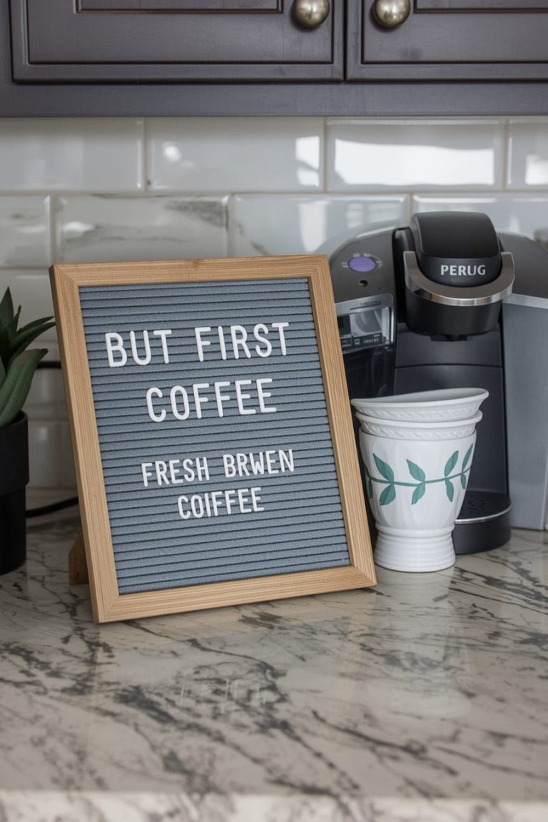 Minimalist Keurig Coffee Station on Counter
