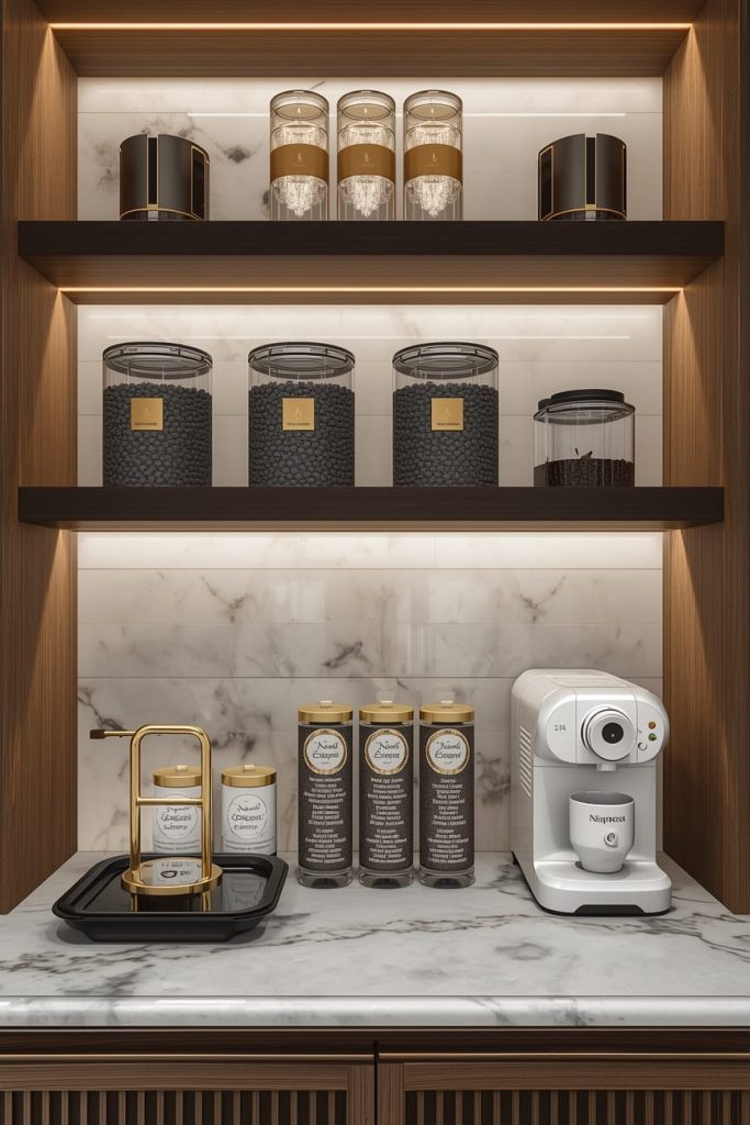 Minimalist Nespresso Coffee Station for Modern Kitchens