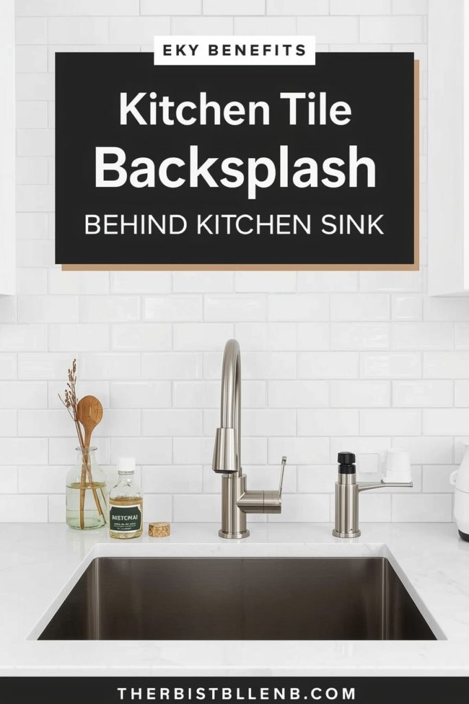 Minimalist White Tile Sink Backsplash