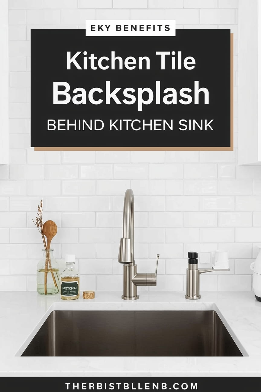 Minimalist White Tile Sink Backsplash