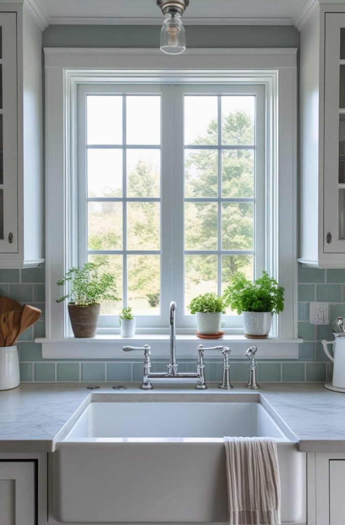 Mirror to Brighten the Kitchen Sink Area