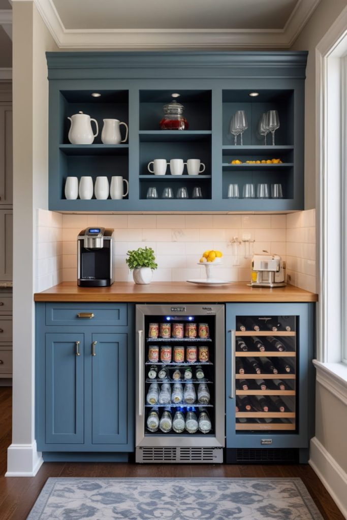 Modern Built-In Coffee Bar Kitchen Design