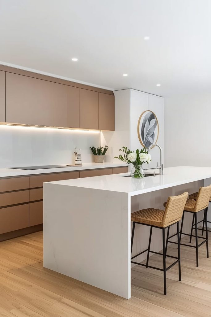 Modern Open Kitchen with Island and Sleek Minimalist Design