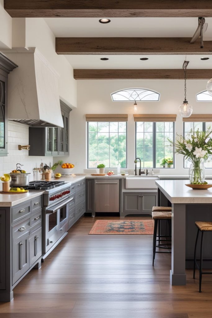 Open Kitchen Island with Sink and Seating for Multi-Function Use
