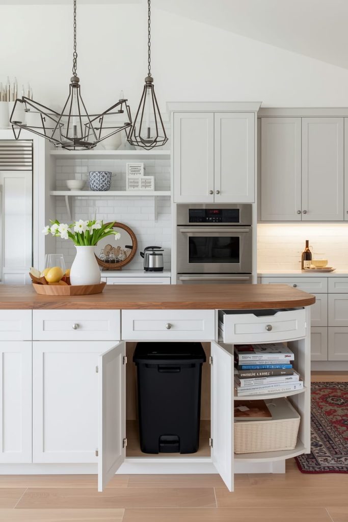 Open Kitchen Island with Storage Solutions for Maximum Functionality
