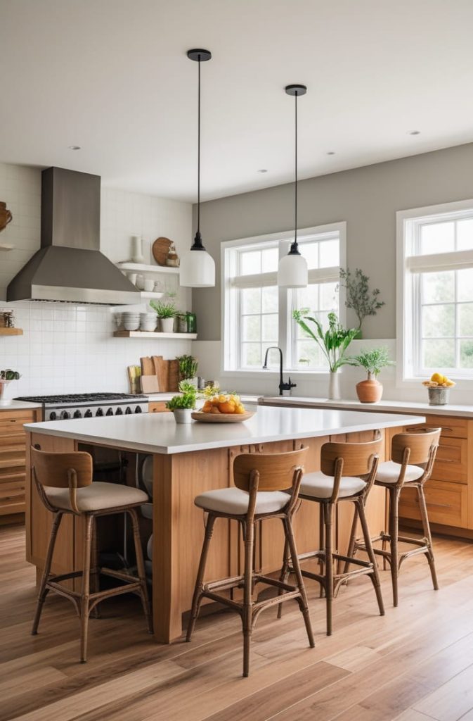 Open Kitchen with Breakfast Bar Island Ideas