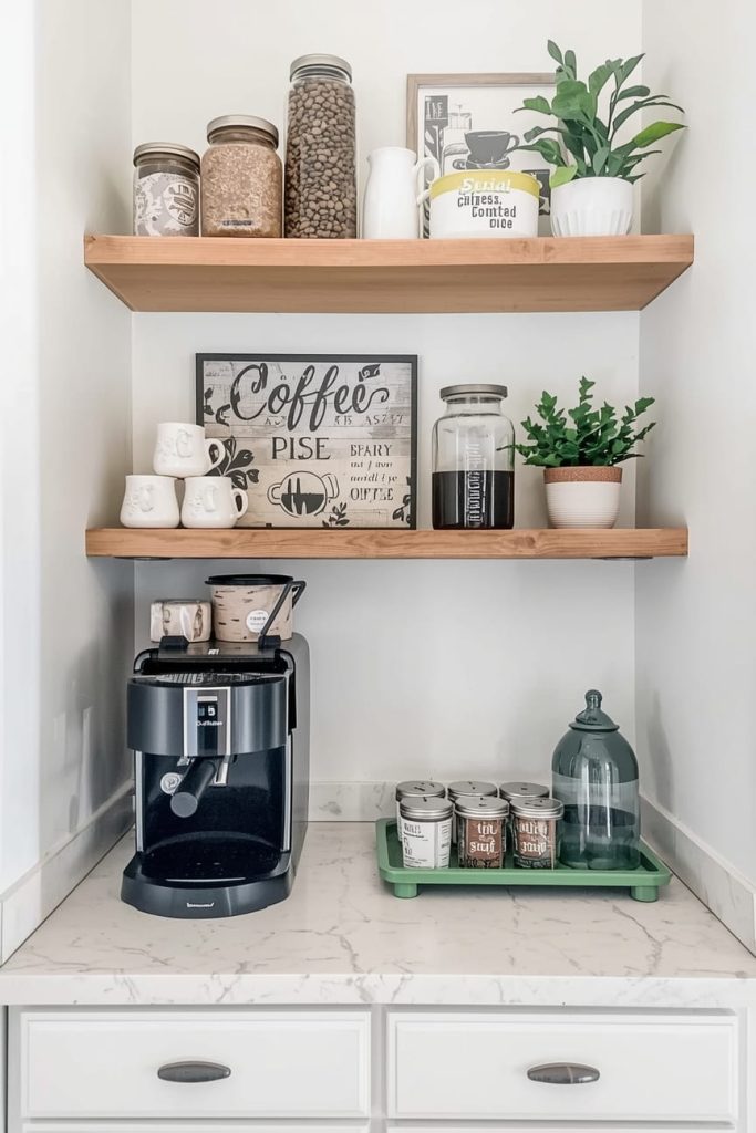 Organized Countertop Coffee Station